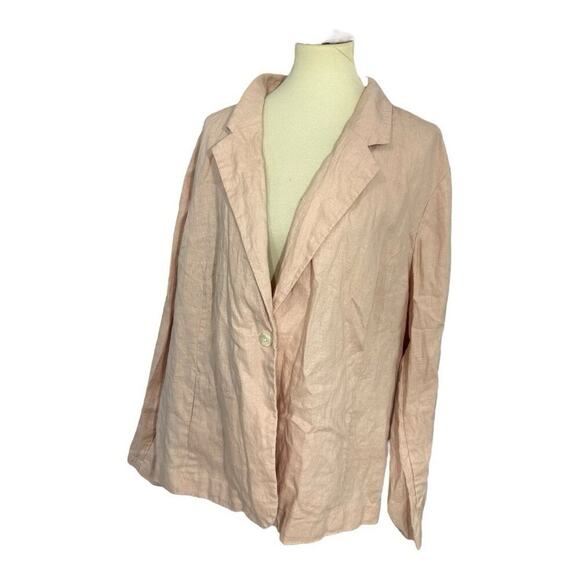 J. Jill Jackets & Blazers - J Jill Lightweight Pastel Pink Linen Blazer 3X Summer Jacket Travel Resort Vacay